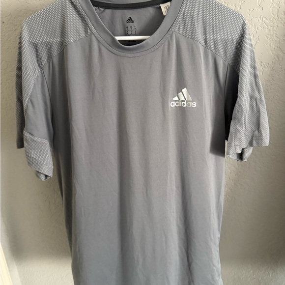 Adidas Men's Light Gray Short Sleeve Tee - Picture 1 of 3
